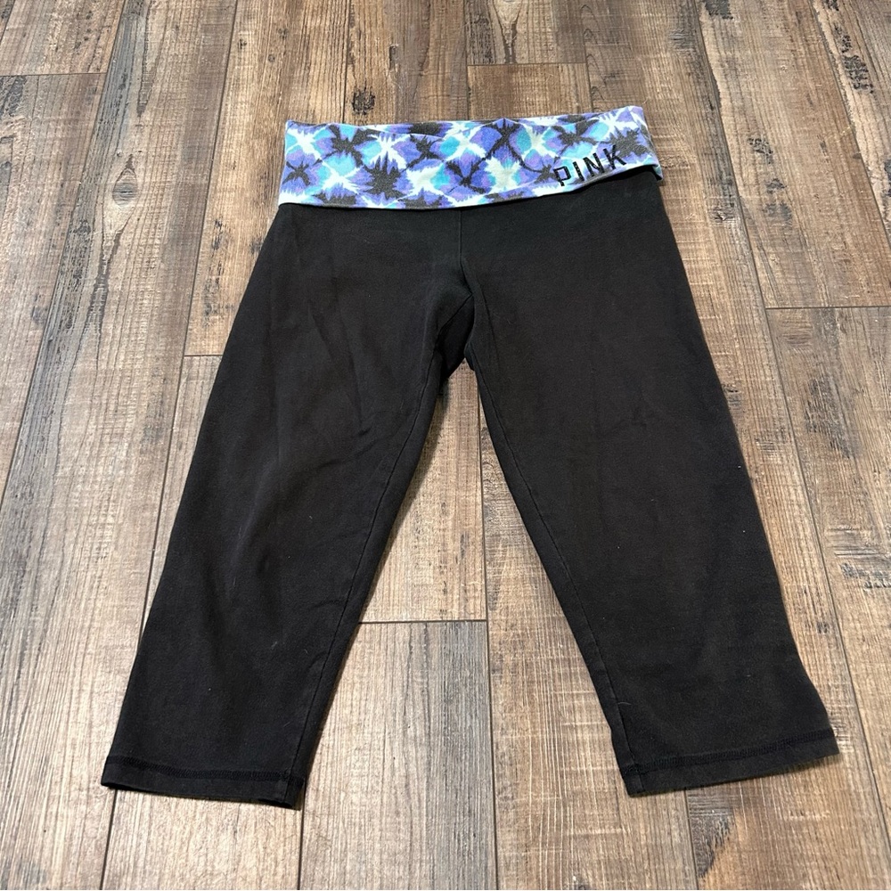 Victoria Secret Fold Over Tie Dye Yoga Pants Cropped Size‎ Small